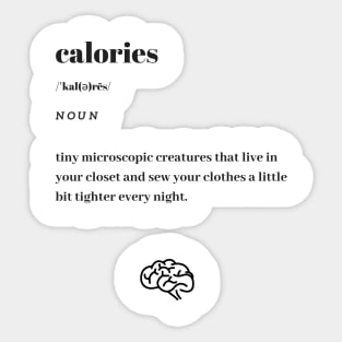 Funny Calories Word Definition Dictionary Sticker